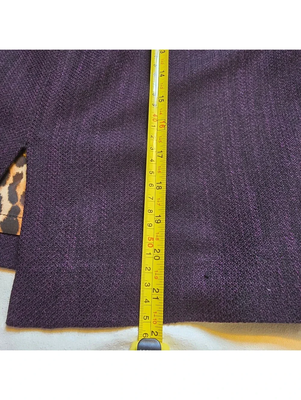 Express Women's Dark Purple Pencil Skirt with Leopard Print Lining, Size 10